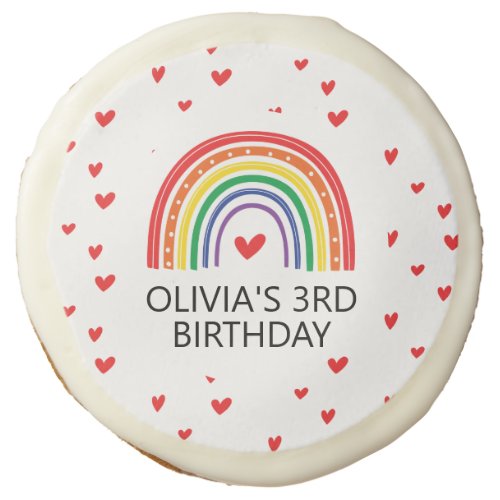 Rainbow and Hearts Birthday Party cookies