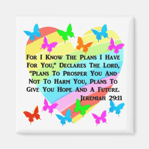RAINBOW AND HEARTS JEREMIAH 29:11 MAGNET
