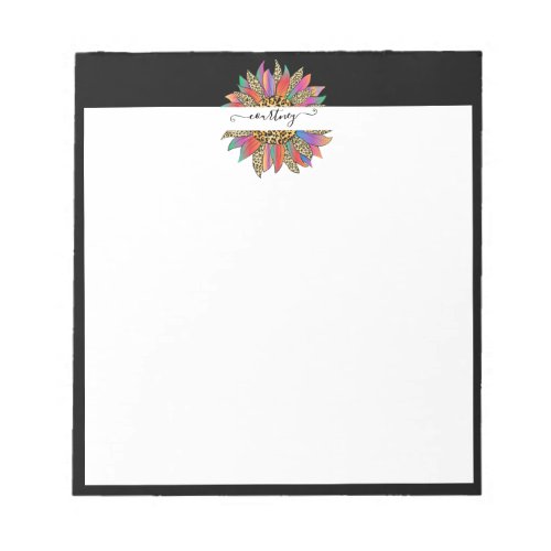 Rainbow and leopard print personalized   notepad