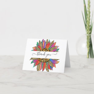 Rainbow and leopard print personalized   thank you