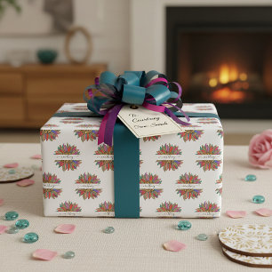 Rainbow and leopard print personalized wrapping paper