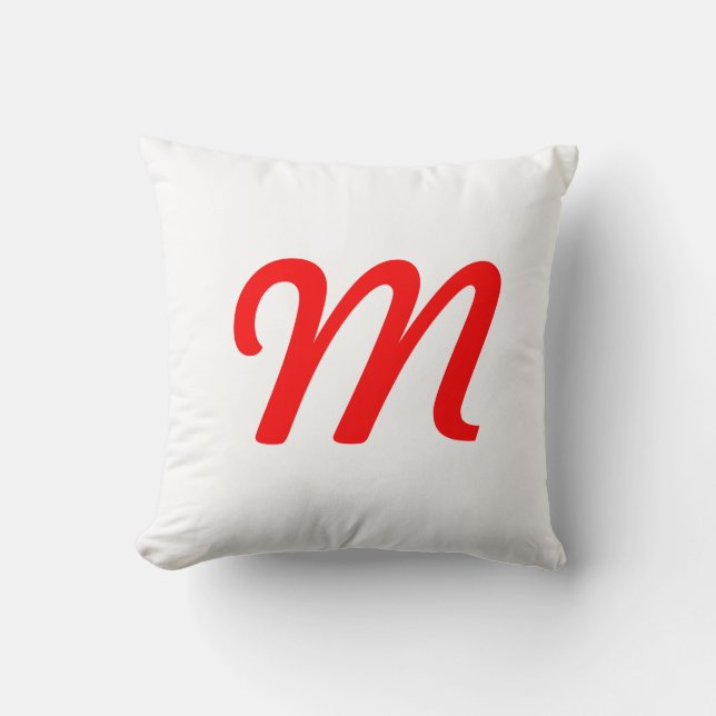 Rainbow and Monogram Throw Pillow (Front)