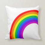 Rainbow and Monogram Throw Pillow