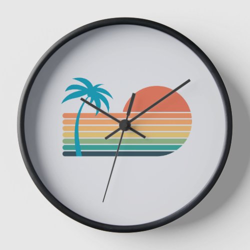 Rainbow and Palm Tree Clock
