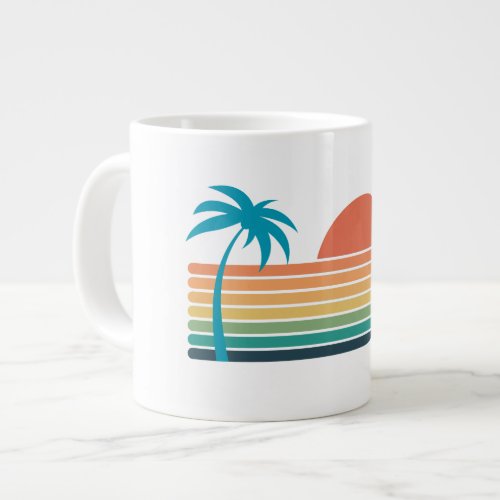 Rainbow and Palm Tree Giant Coffee Mug
