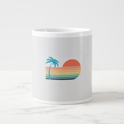 Rainbow and Palm Tree Giant Coffee Mug