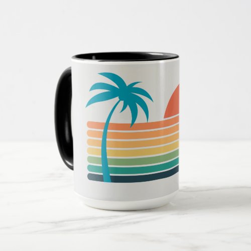 Rainbow and Palm Tree Mug