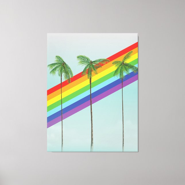 Rainbow and Palms Canvas Print (Front)