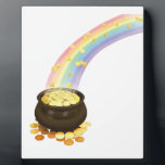 Rainbow and Pot of Gold Plaque<br><div class="desc">Great for anyone wanting to celebrate the Irish holiday - St Patrick's Day or anyone just wanting a little extra Irish luck on their side. Perfect gift for St Paddy's Day. If you're Irish born,  love green,  gold,  leprechauns and good luck,  then you'll love this.</div>
