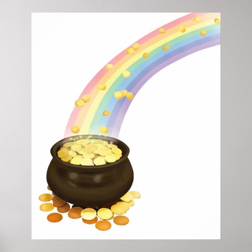 Rainbow and Pot of Gold Poster