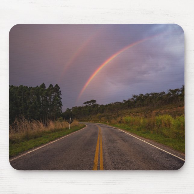 Rainbow And Road Mouse Pad (Front)