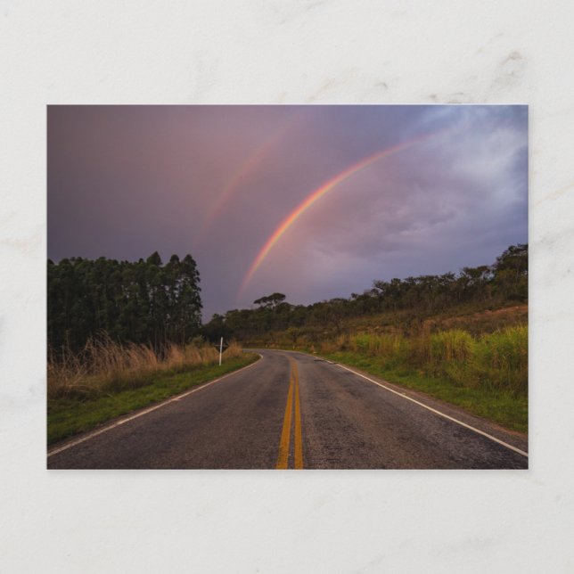 Rainbow And Road Postcard (Front)