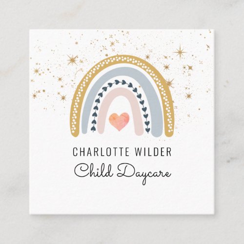 Rainbow And Stars Childcare Business Card