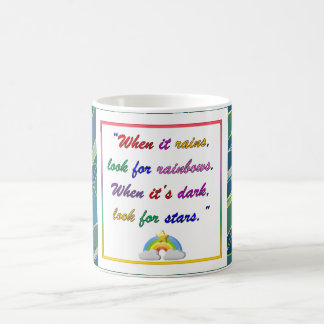 Rainbow and Stars - Motivational Blue Mug