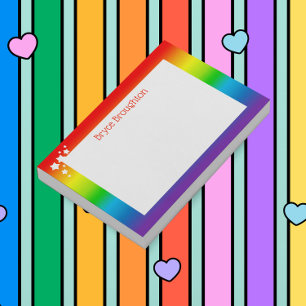 Rainbow and Stars Personalized Post-it Notes