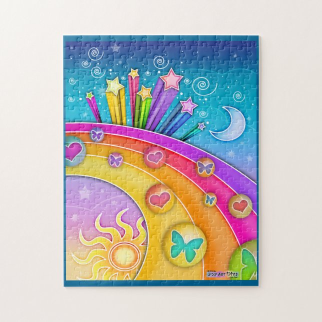 Rainbow and Stars Pop Art Puzzle (Vertical)
