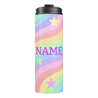 Rainbow and stars thermal tumbler