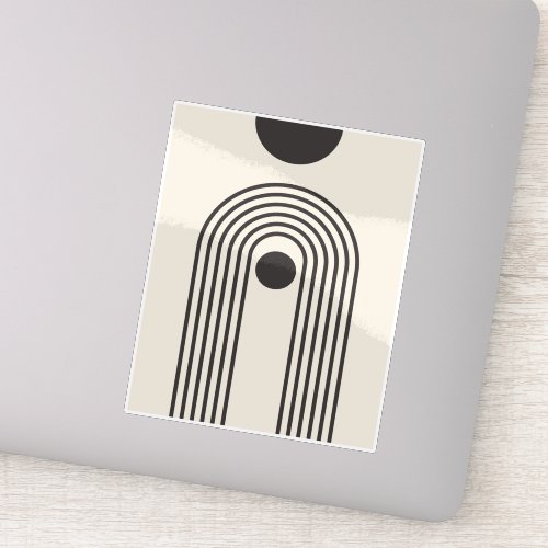 Rainbow and Sun, Boho Abstract Geometric Art Sticker