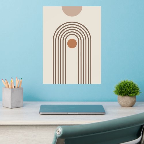 Rainbow and Sun, Boho Abstract Geometric Art Wall Decal