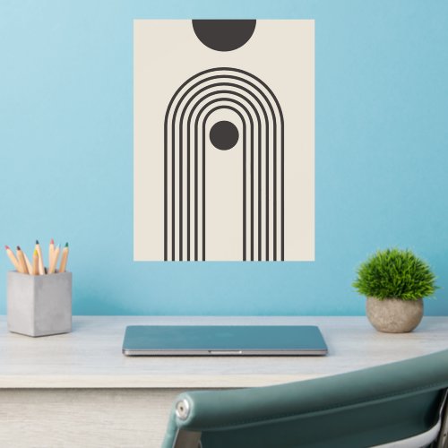 Rainbow and Sun, Boho Abstract Geometric Art Wall Decal
