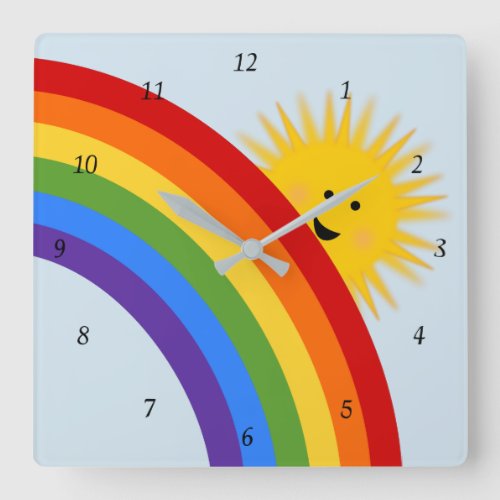 Rainbow And Sunshine Clock