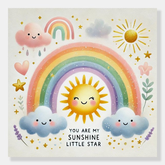 Rainbow and Sunshine Wall Art Foam Board (Front)