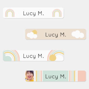 Rainbow and Sunshine Waterproof Kids' Labels