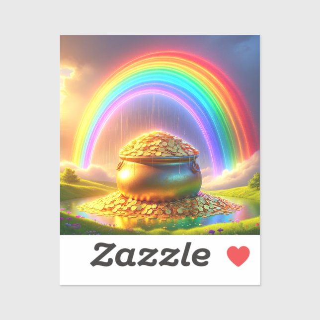 Rainbow and Treasure Sticker (Sheet)