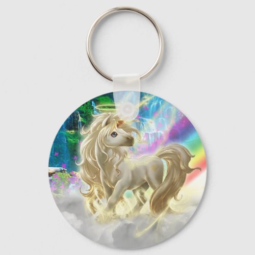 Rainbow And Unicorn Keychain