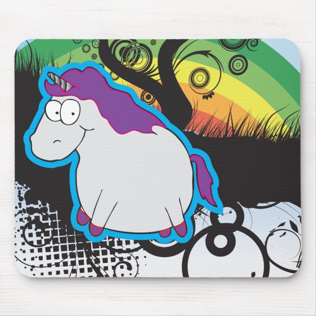 Rainbow And Unicorn Mousepad (Front)
