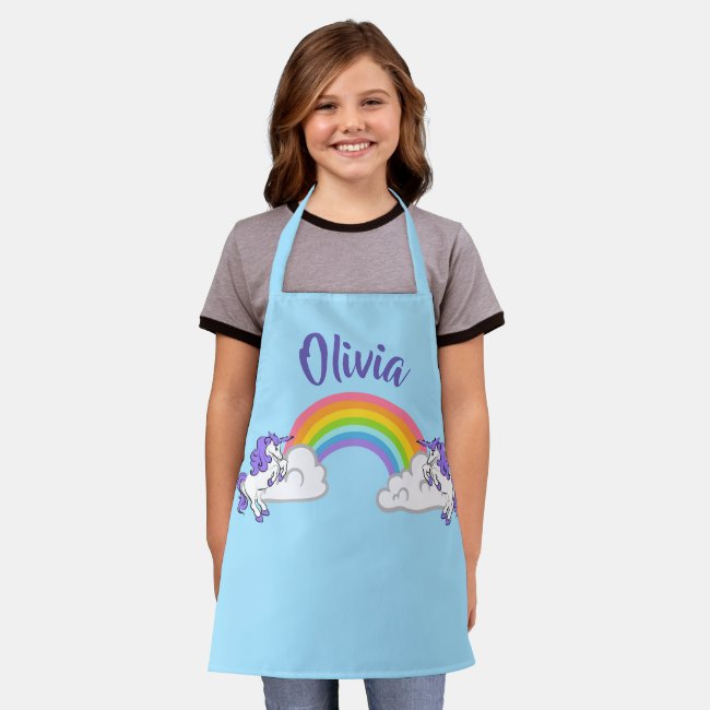 Rainbow and Unicorns Design Apron