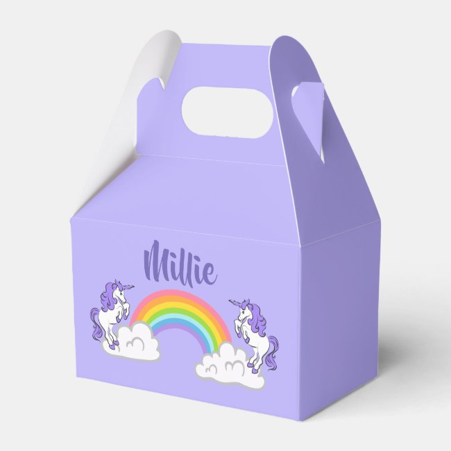 Rainbow and Unicorns Design Favor Box