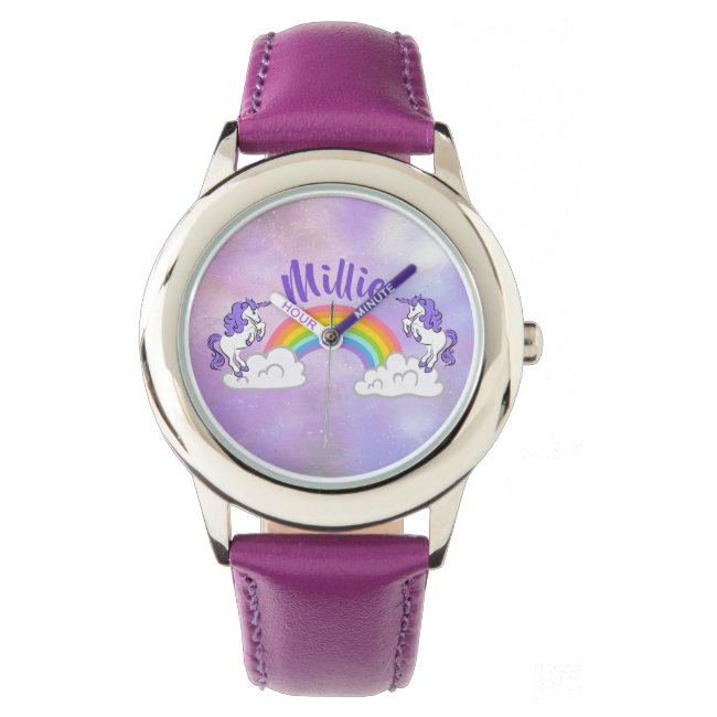 Rainbow and Unicorns Design Kids Watch 