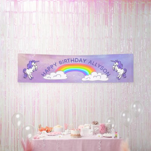 Rainbow and Unicorns Design Party Banner