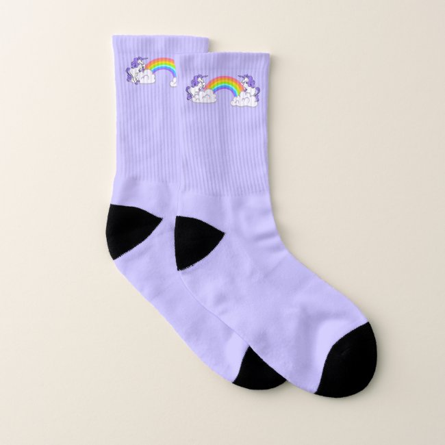 Rainbow and Unicorns Design Socks