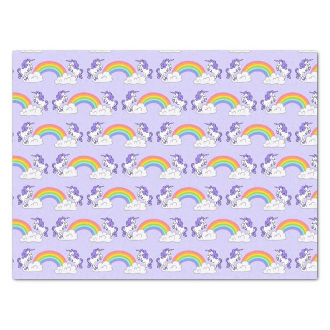 Rainbow and Unicorns Design Tissue Paper