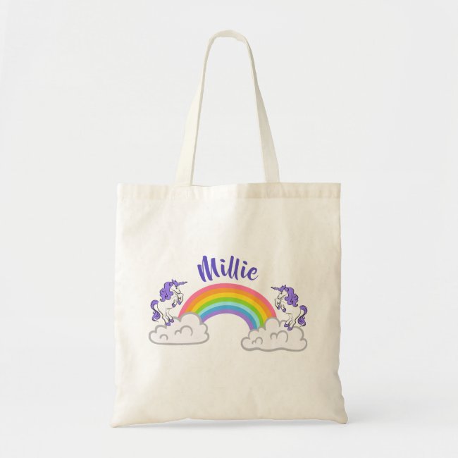 Rainbow and Unicorns Design Tote Bag