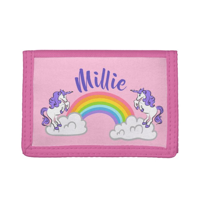 Rainbow and Unicorns Design Trifold Wallet