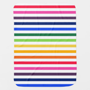 Rainbow and white stripes baby blanket