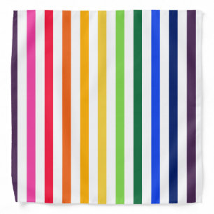 Rainbow and white stripes bandana