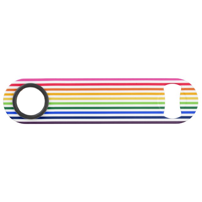 Rainbow and white stripes bar key (Back Horizontal)