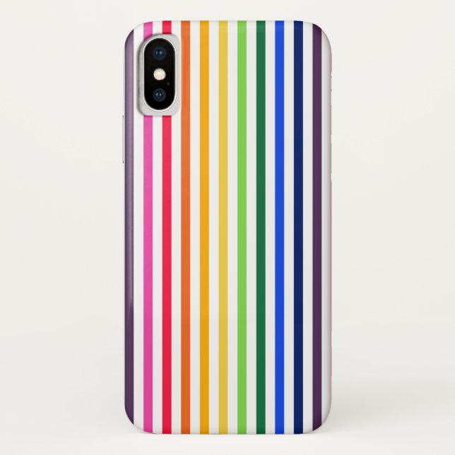 Rainbow and white stripes Case-Mate iPhone case (Back)