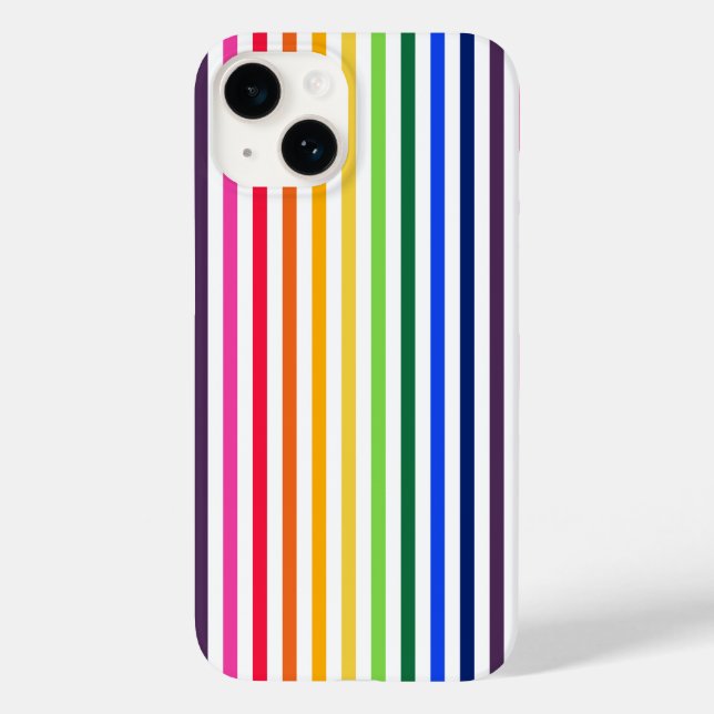 Rainbow and white stripes Case-Mate iPhone case (Back)