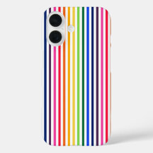Rainbow and white stripes Case-Mate iPhone case