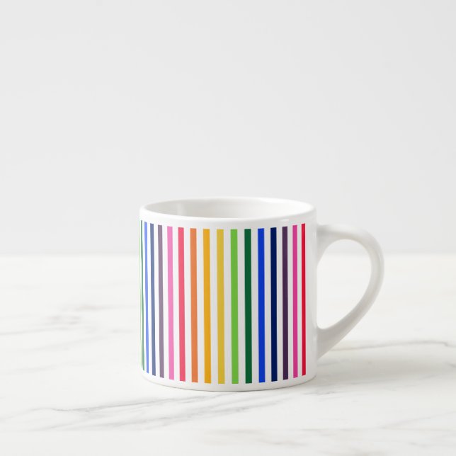 Rainbow and white stripes espresso cup (Right)