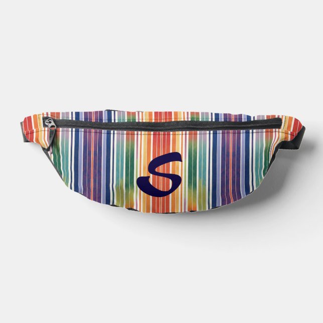 Rainbow and White Stripes Fanny Pack (Lay Down)