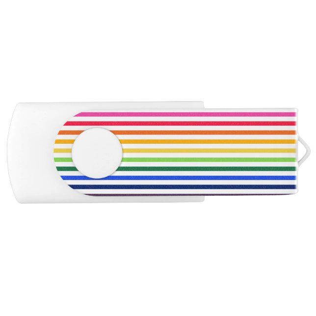 Rainbow and white stripes flash drive (Front)