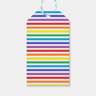 Rainbow and White Stripes Gift Tags