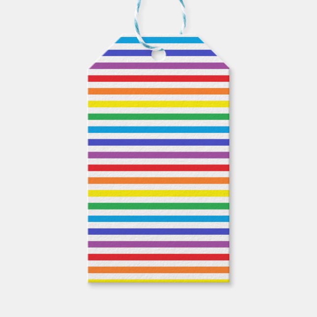 Rainbow and White Stripes Gift Tags (Front)