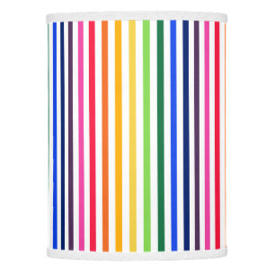Rainbow and white stripes lamp shade